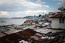 Freetown's highly congested Magazine Wharf neighbourhood – which was hit hard during the 2014 Ebola crisis