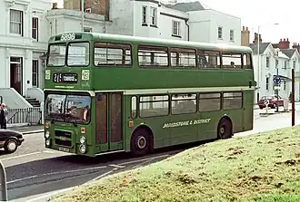 A Maidstone & District bus, number 5896 (Leyland Olympian), photographed on 1 October 1988