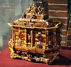 18th century amber casket. Gdańsk patronised by the Polish court flourished as the center for amber working in the 17th century.[279]