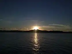 Sunset viewed from a defunct seaport