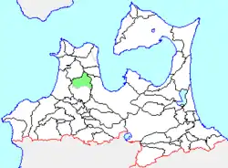 Location of Kanagi in Aomori Prefecture