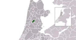 Highlighted position of Graft-De Rijp in a municipal map of North Holland