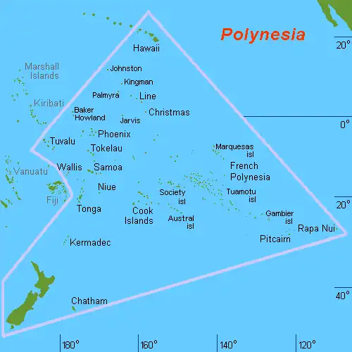 Image 18Polynesia is generally defined as the islands within the Polynesian Triangle. (from Polynesia)