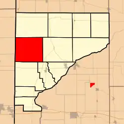 Location of Jordan Township in Warren County