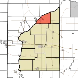 Location of Logan Township in Fountain County