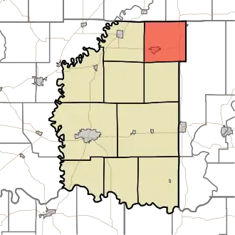 Location of Madison Township in Daviess County