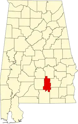 Map of Alabama highlighting Crenshaw County