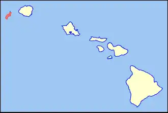 Location of Niʻihau in the Hawaiian Islands