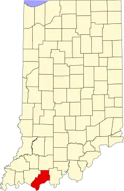 State map highlighting Spencer County