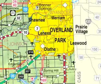 KDOT map of Johnson County (legend)