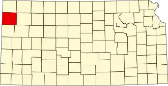 Map of Kansas highlighting Sherman County
