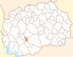 Location of Krivogaštani Municipality