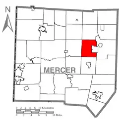 Location of Lake Township in Mercer County