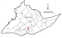 Location of Lemont in Centre County, Pennsylvania