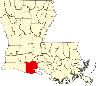 Map of Louisiana highlighting Vermilion Parish