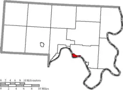 Location of Syracuse in Meigs County