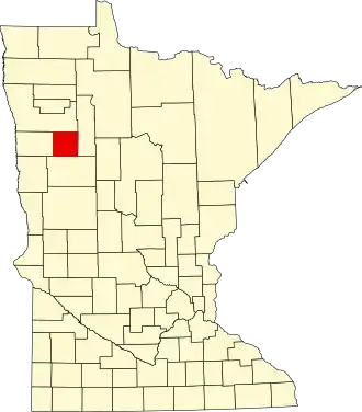 State map highlighting Mahnomen County
