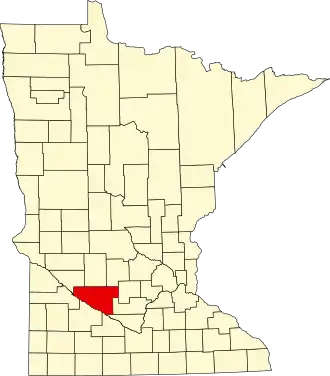 State map highlighting Renville County