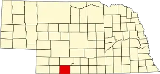Map of Nebraska highlighting Red Willow County