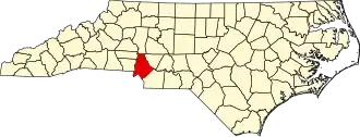 State map highlighting Mecklenburg County
