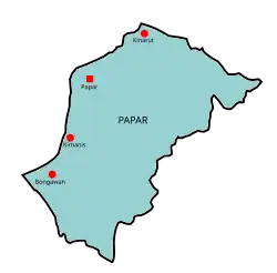 Location of Kimanis Town in Papar District