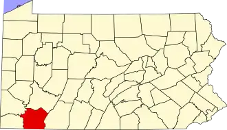 State map highlighting Fayette County