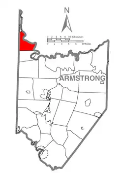 Map of Armstrong County, Pennsylvania, highlighting Perry Township
