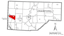 Location of Pine Township in Crawford County