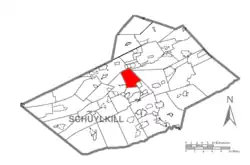 Map of Schuylkill County, Pennsylvania Highlighting New Castle Township