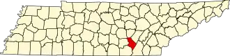 State map highlighting Sequatchie County