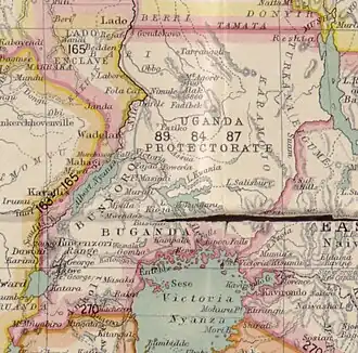 Map of Protectorate of Uganda in 1906