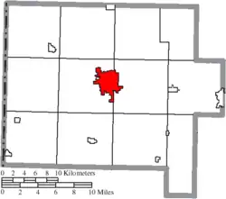 Location of Van Wert in Van Wert County