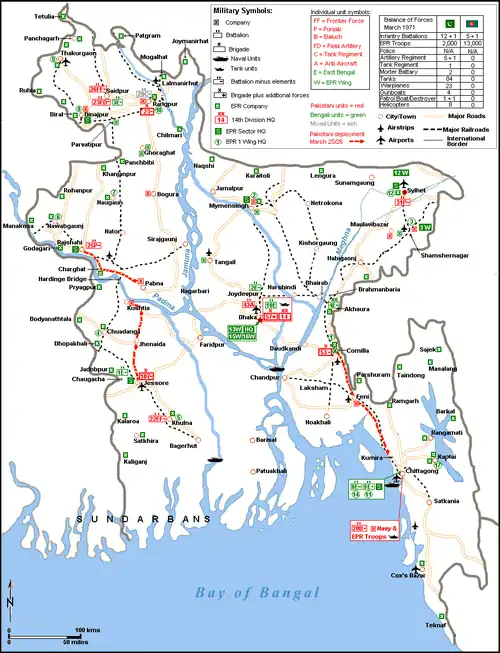 Military map of Bangladesh