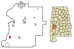 Location of Nanafalia, Alabama