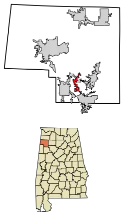 Location in Marion County, Alabama