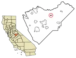 Location in Mariposa County, California