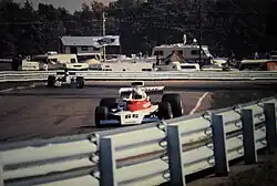 Mark Donohue driving the Penske PC1 at the 1974 United States Grand Prix.