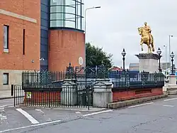 Elaborate railings around the public convenience