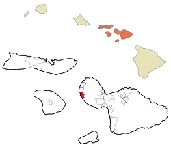Location in Maui County and the state of Hawaii