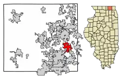 Location of Prairie Grove in McHenry County, Illinois.