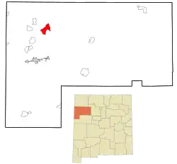 Location in McKinley County and the state of New&nbsp;Mexico