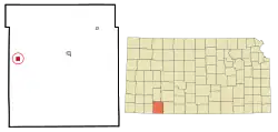 Location within Meade County and Kansas
