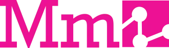 Logo of Media Molecule is the capital letter M followed by the lowercase letter m followed by a small image of connected circle representing molecules.