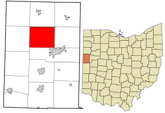 Location in Mercer County and the state of Ohio.