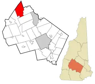 Location in Merrimack County and the state of New Hampshire.