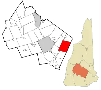 Location in Merrimack County and the state of New Hampshire