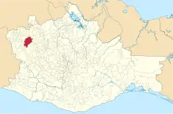Location of the municipality within Oaxaca