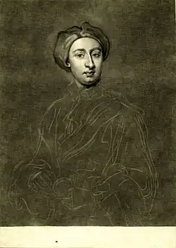 Mezzotint portrait of Theophilus Hasting, Earl of Huntingdon by John Faber the Younger after Sir Godfrey Kneller, 1733 Chaloner Smith 1883; British Mezzotinto portraits from the introduction of the art to the early part of the present century # 208.12. British Museum