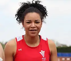 Mica Moore in athletics kit