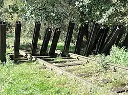 Spargelobstruction near Mill (reconstructed as national monument). 10 May 1940, a German train crashed on this obstruction.